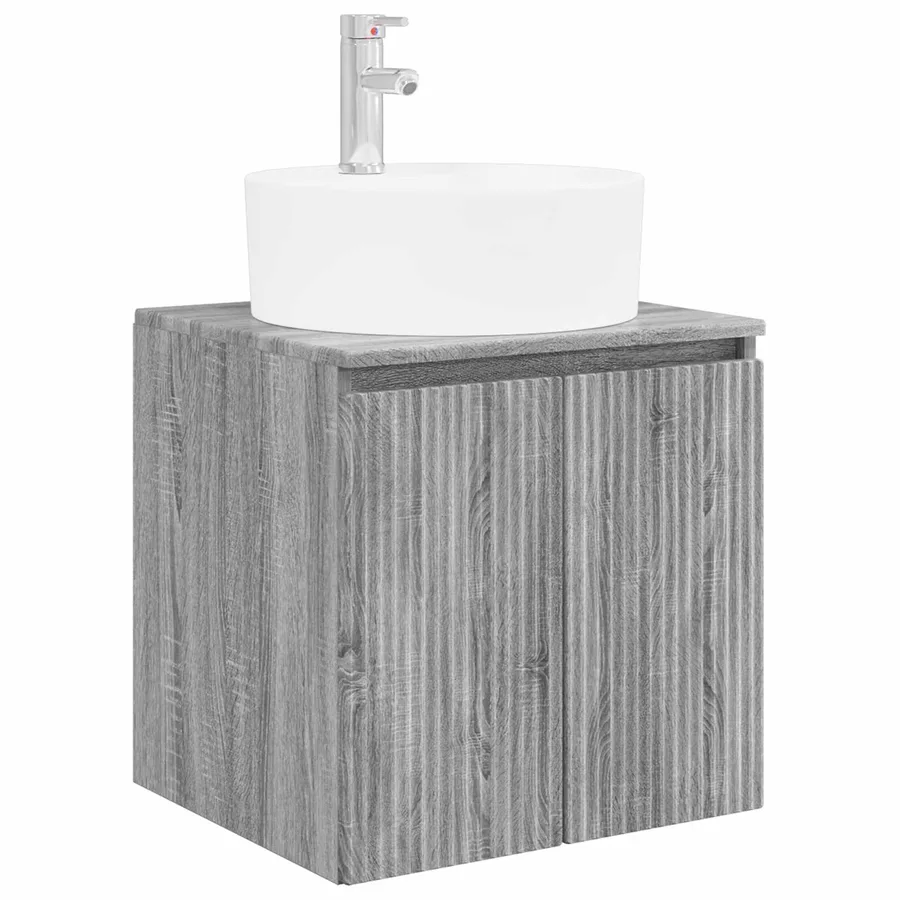 Ensemble d'armoire de salle de bain 5 pcs Sonoma gris - 5
