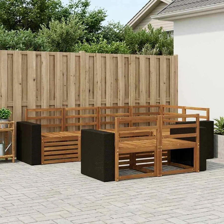 Ensemble de canapé d'angle 7 pcs Naturel