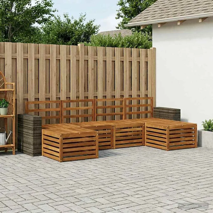 Ensembles de canapés 6 pcs Naturel Bois d'Acacia Massif
