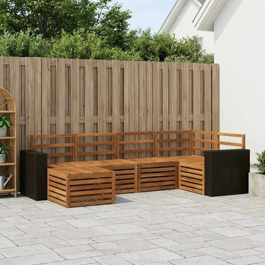 Ensemble de canapé d'angle 6 pcs Naturel
