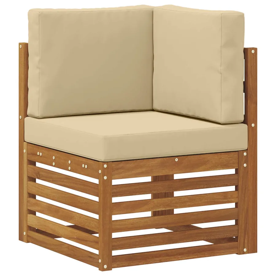 Ensemble de canapés d'extérieur 7 pcs Naturel et Beige - 5