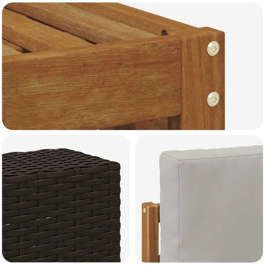 Ensemble de canapé d'angle 6 pcs Naturel et gris clair - 6