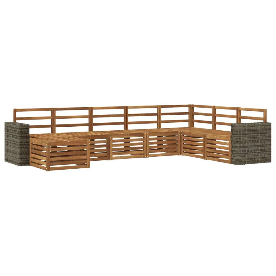 Ensemble de canapés d'extérieur 8 pcs Naturel - 2
