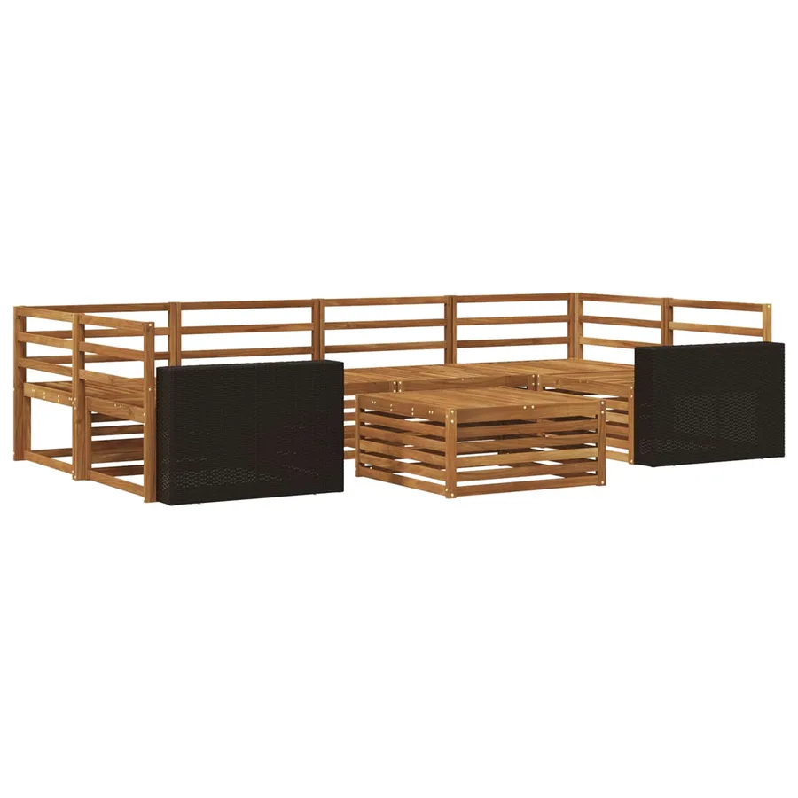 Ensemble de canapés d'extérieur 7 pcs Naturel - 2