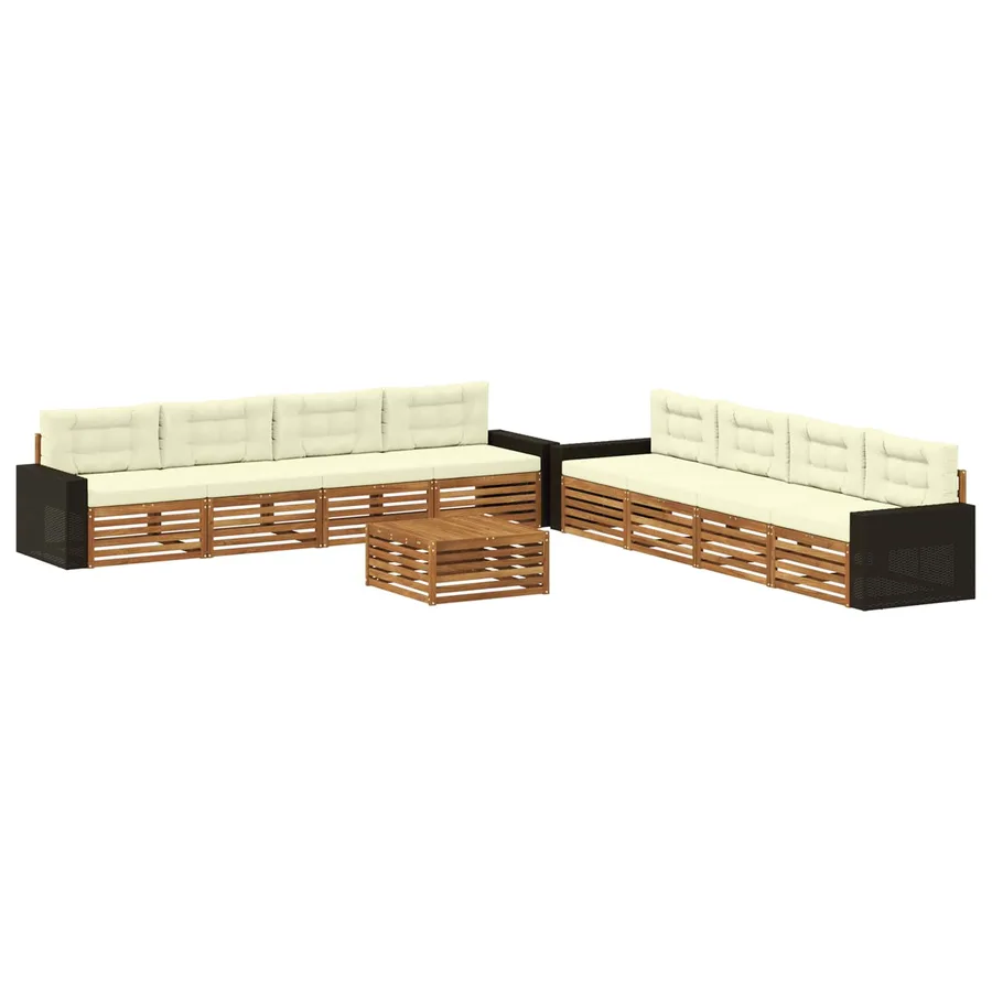 Ensemble de canapés d'extérieur 9 pcs Naturel et Crème - 2