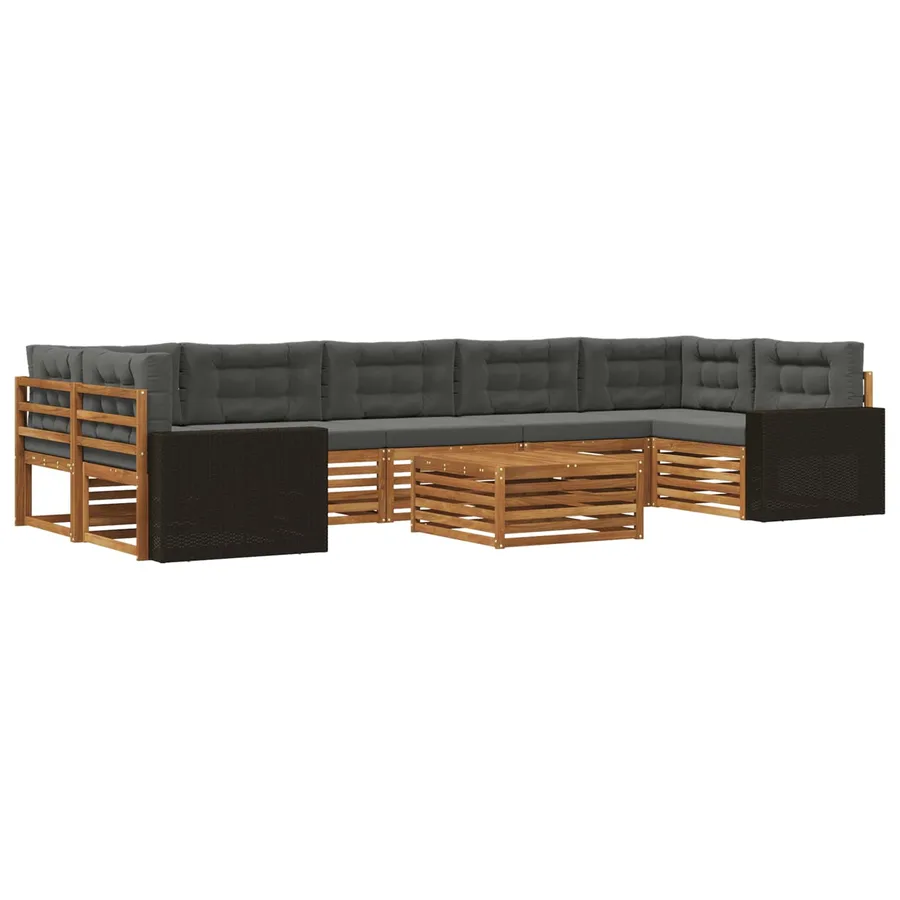 Ensemble de canapés d'extérieur 8 pcs Naturel et Anthracite - 2