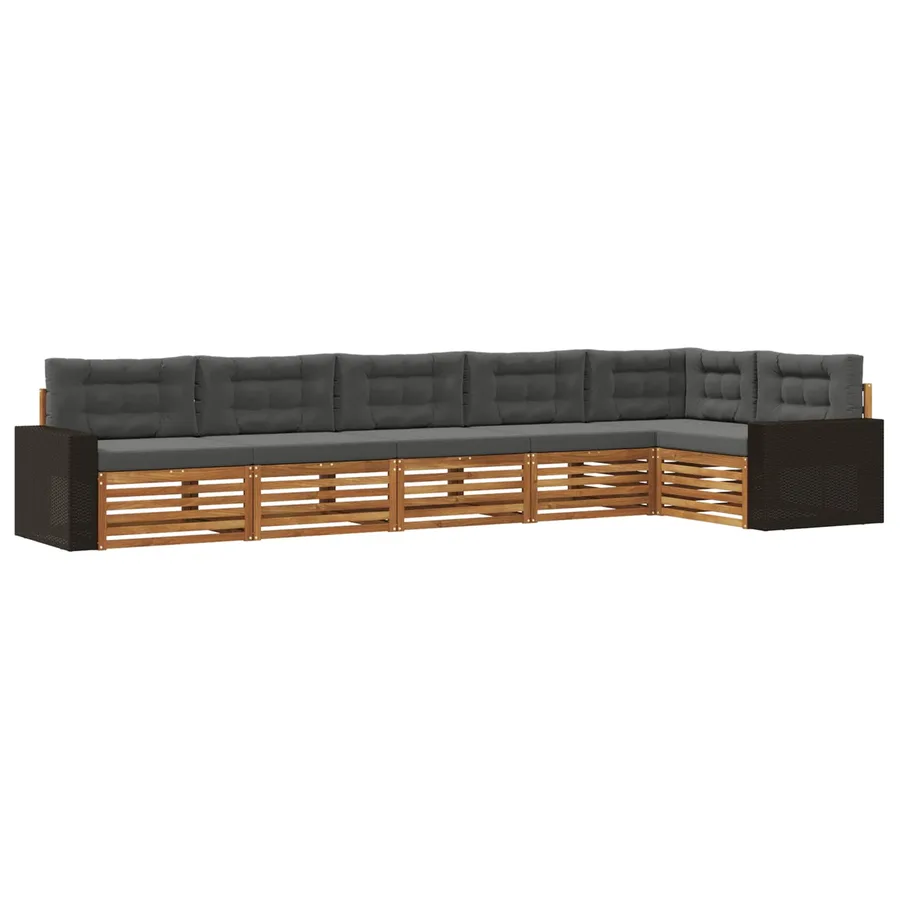 Ensemble de canapés d'extérieur 6 pcs Naturel et Anthracite - 2