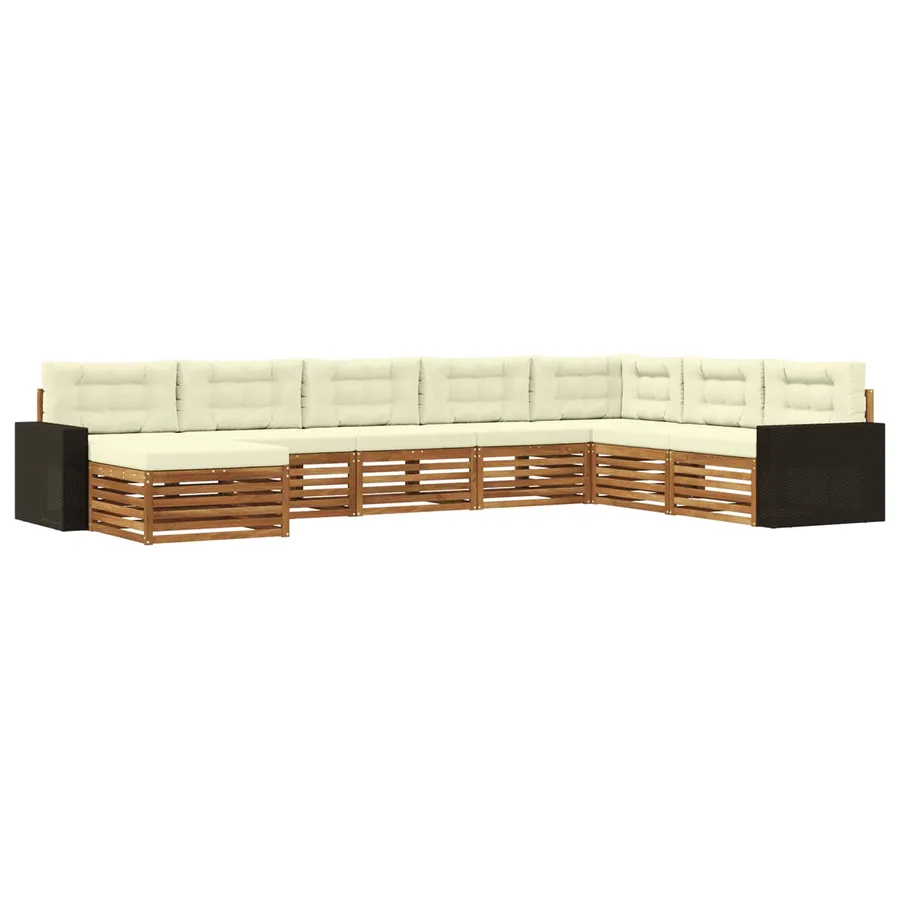 Ensemble de canapés d'extérieur 8 pcs Naturel et Crème - 2