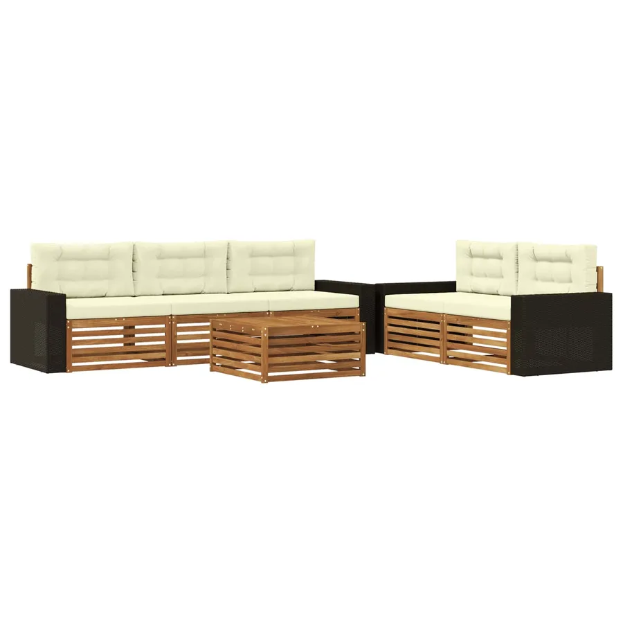 Ensemble de canapés d'extérieur 6 pcs Naturel et Crème - 2