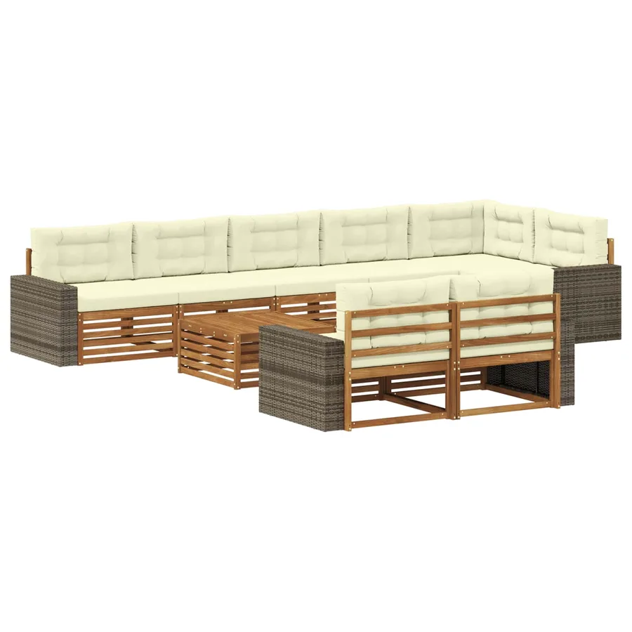 Ensemble de canapés d'extérieur avec coussin 9 pcs - 2
