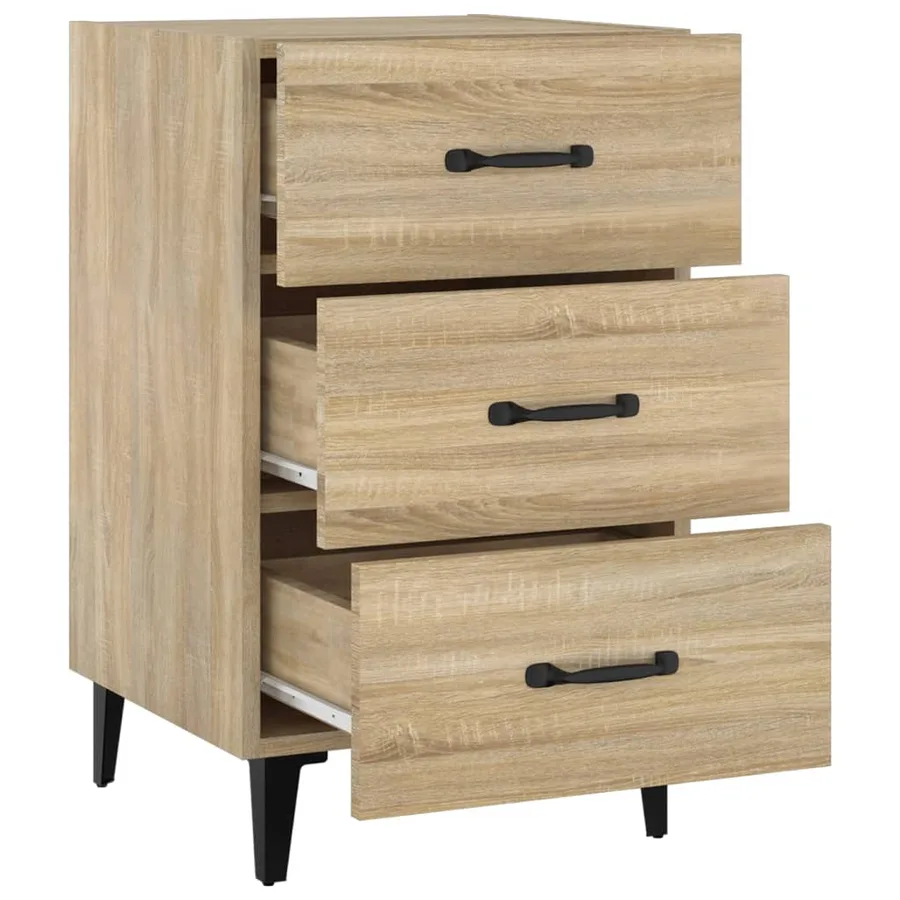 Table de chevet chêne sonoma 40x40x66 cm bois d'ingénierie - 5