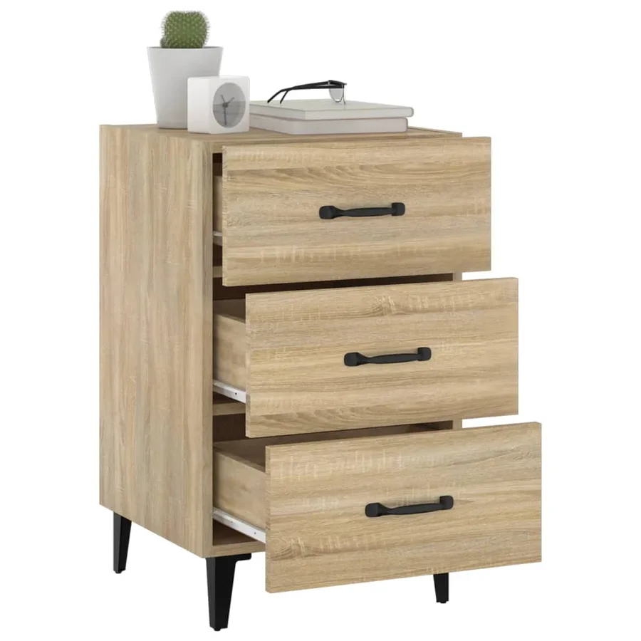 Table de chevet chêne sonoma 40x40x66 cm bois d'ingénierie - 6