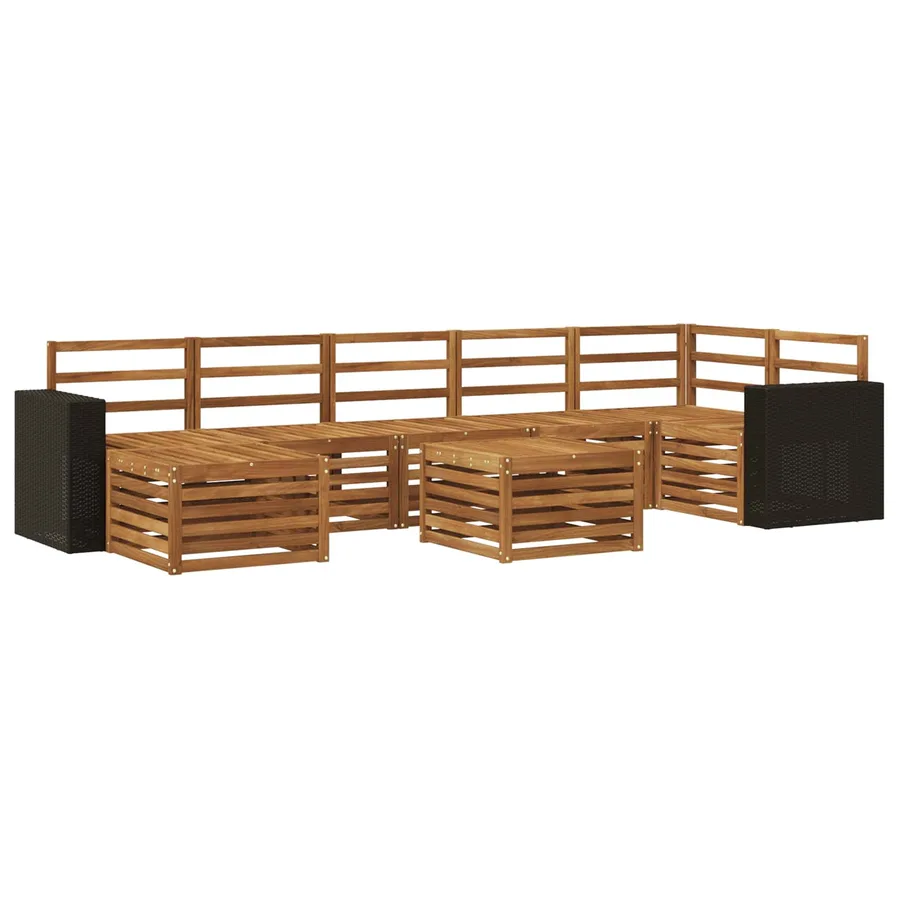 Ensemble de canapés d'extérieur 8 pcs Naturel - 2