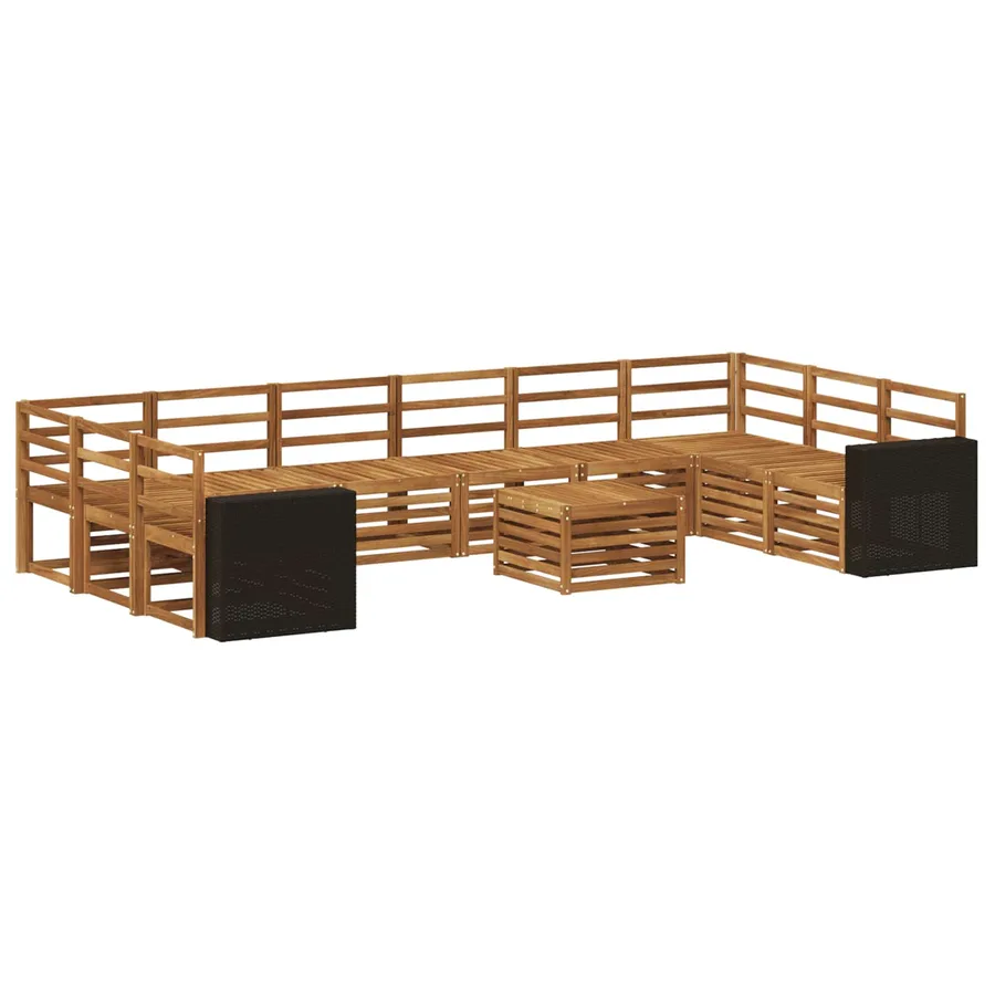Ensemble de canapés d'extérieur 11 pcs Naturel - 2