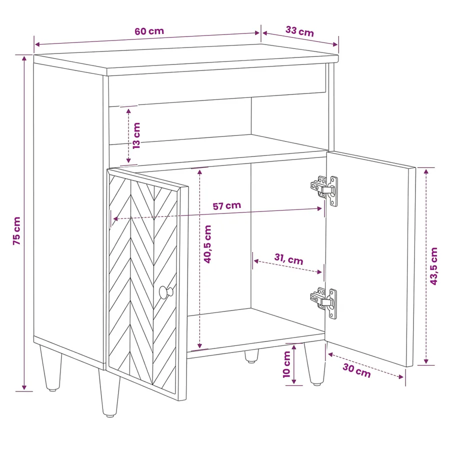 Armoires de rangement avec stockage Marron 60 x 33,5 x 75 cm - 11