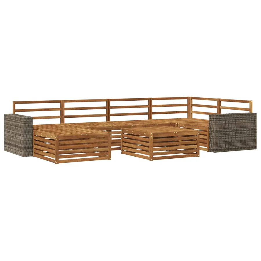 Ensemble de canapés d'extérieur 7 pcs Naturel - 2