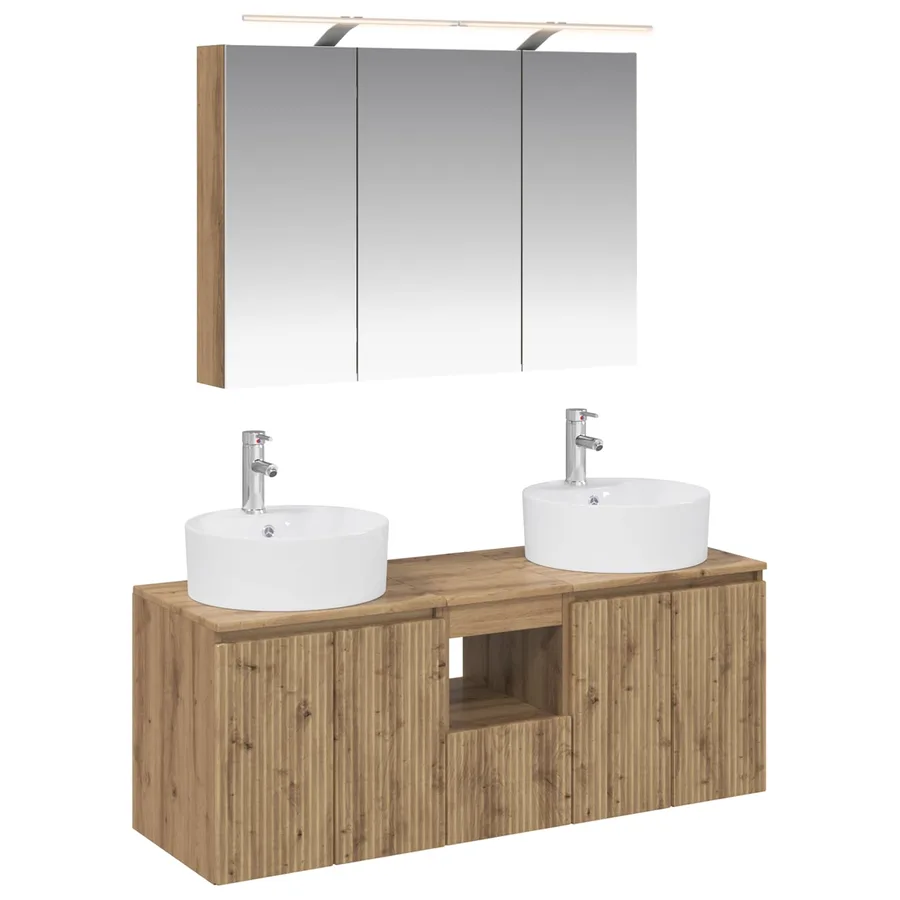 Ensemble d'armoire de salle de bain 4 pc Chêne artisanal - 2