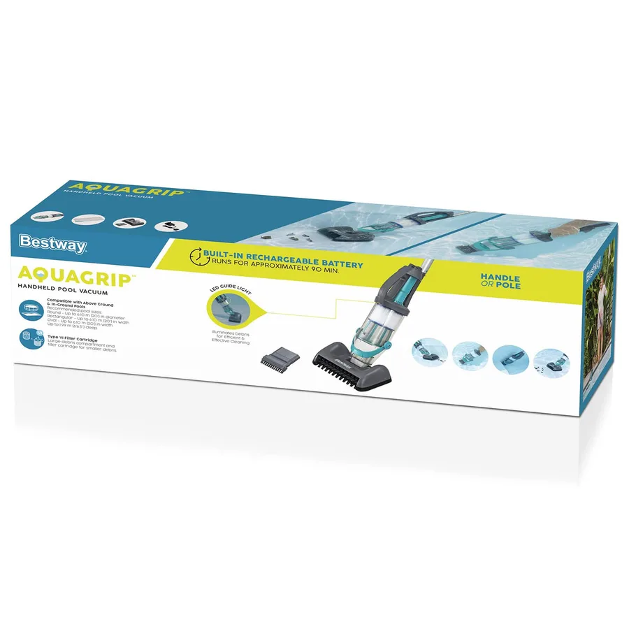 Bestway Aspirateur de Piscine avec bandes LED Gris 610 cm ABS et acier - 7