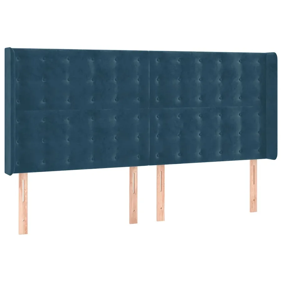 Tête de lit à LED Bleu foncé 163x16x118/128 cm Velours - 3