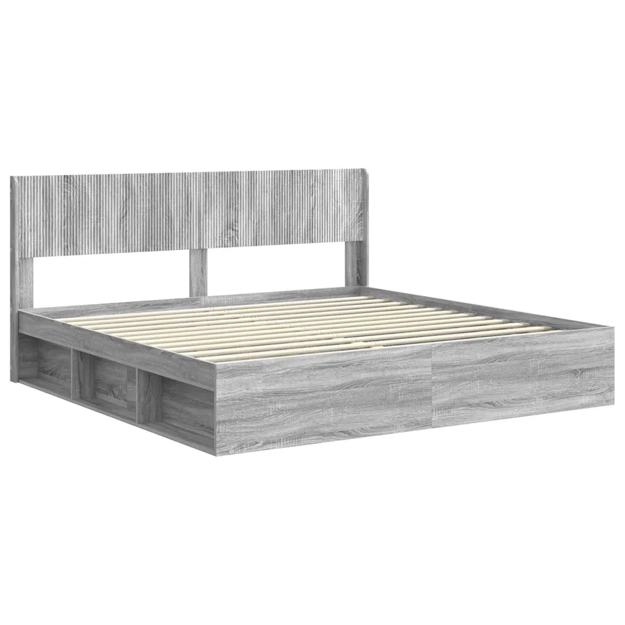 Cadre de lit avec rangement et tête de lit 2 pc - 4