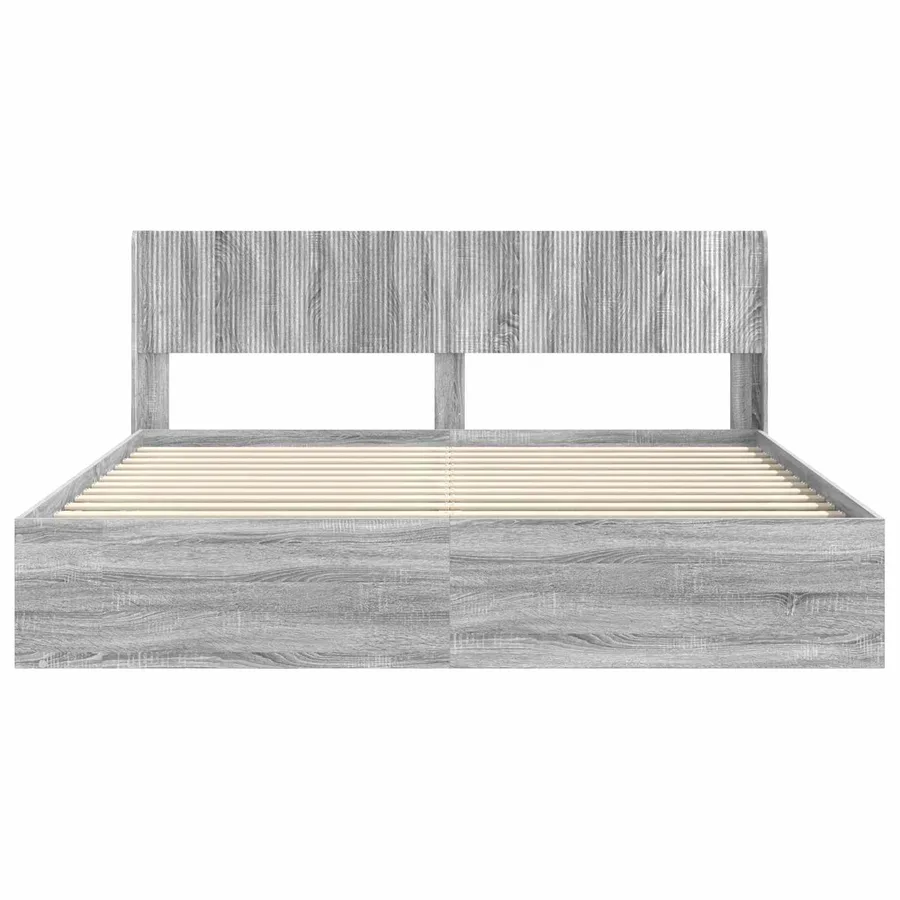 Cadre de lit avec rangement et tête de lit 2 pc - 5