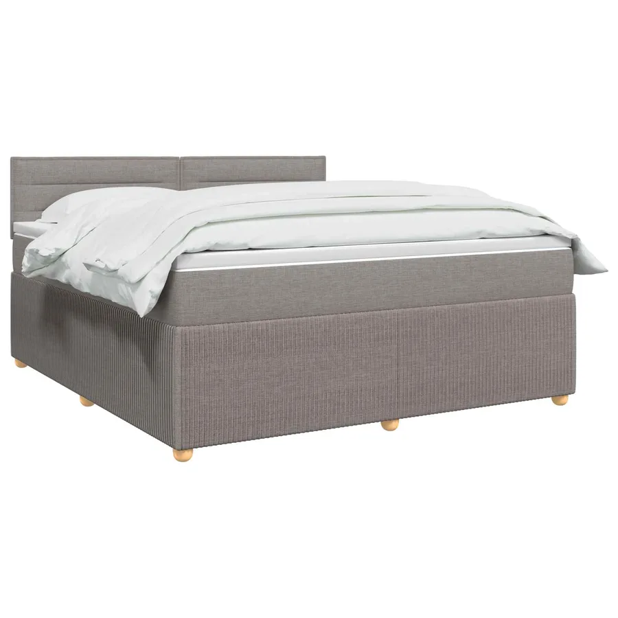 Lit boxspring avec matelas Taupe 180 x 200 cm Tissu - 2