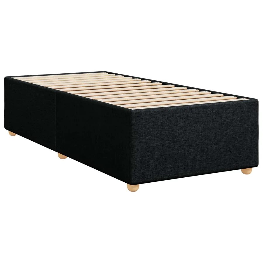 Lit boxspring avec matelas Noir 90 x 200 cm Tissu - 4