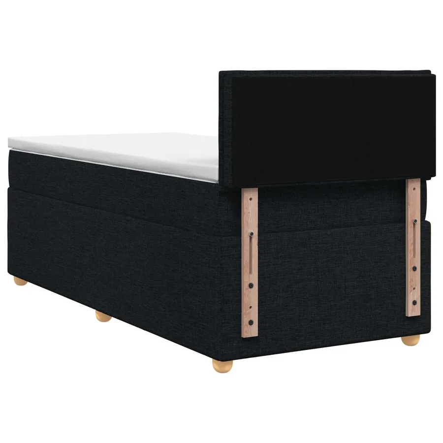 Lit boxspring avec matelas Noir 90 x 200 cm Tissu - 7