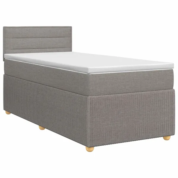 Lit boxspring avec matelas Taupe 90 x 200 cm Tissu