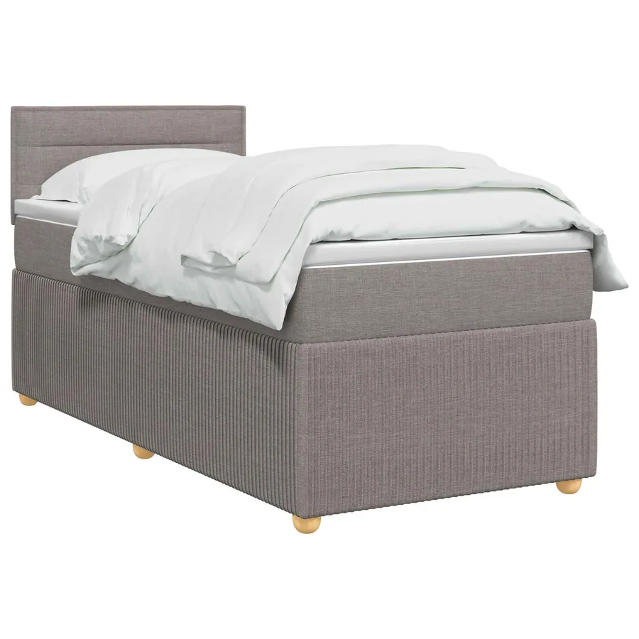 Lit boxspring avec matelas Taupe 90 x 200 cm Tissu - 2
