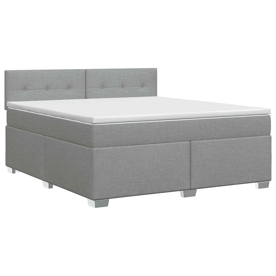 Lit boxspring avec matelas Gris clair 140 x 190 cm Tissu