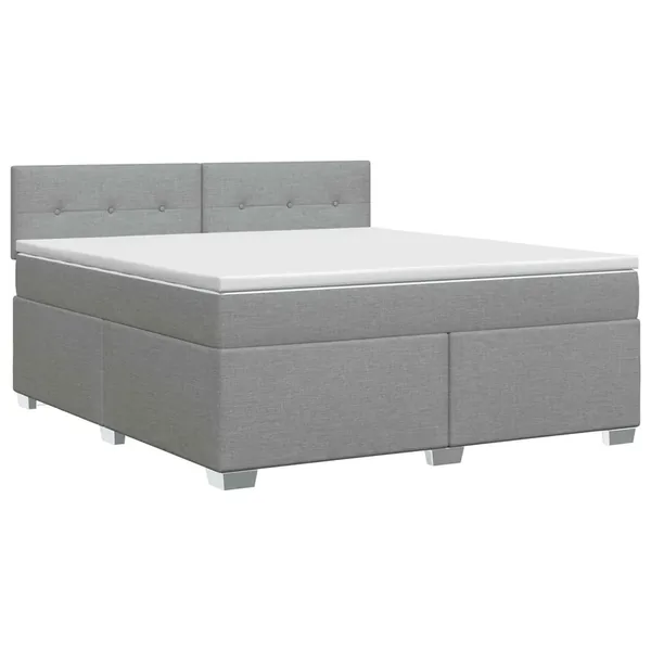 Lit boxspring avec matelas Gris clair 140 x 190 cm Tissu