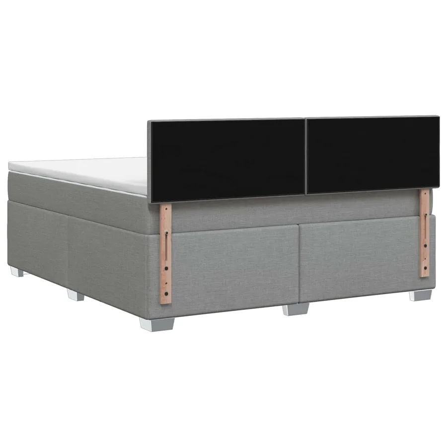 Lit boxspring avec matelas Gris clair 140 x 190 cm Tissu - 7