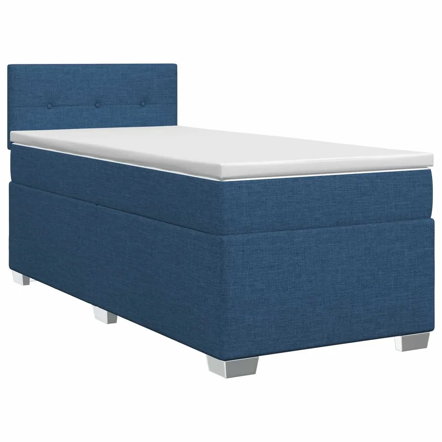 Lit boxspring avec matelas Bleu 100 x 200 cm Tissu
