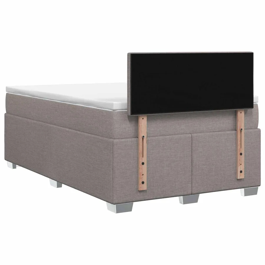 Lit boxspring avec matelas Taupe 120 x 190 cm Tissu - 7