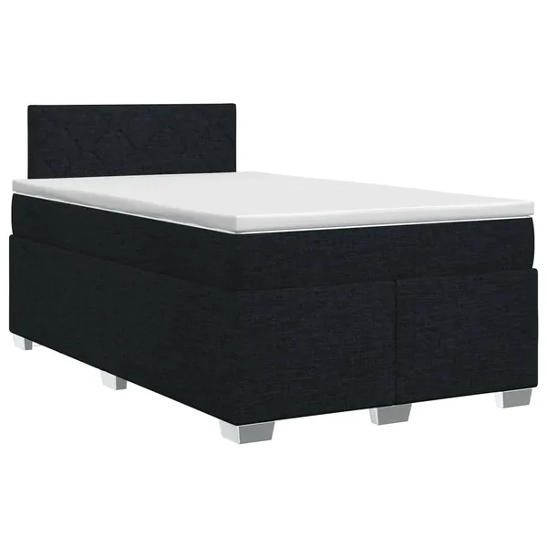 Lit boxspring avec matelas Noir 120 x 190 cm Tissu