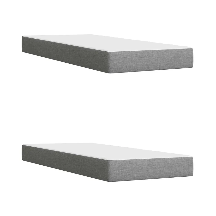 Lit ottoman avec matelas Gris clair 200 x 200 cm Tissu - 5