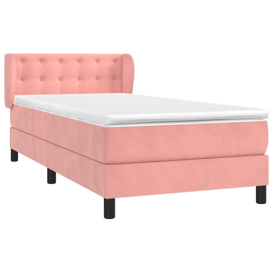 Sommier à lattes de lit avec matelas Rose 90x200 cm Velours - 3