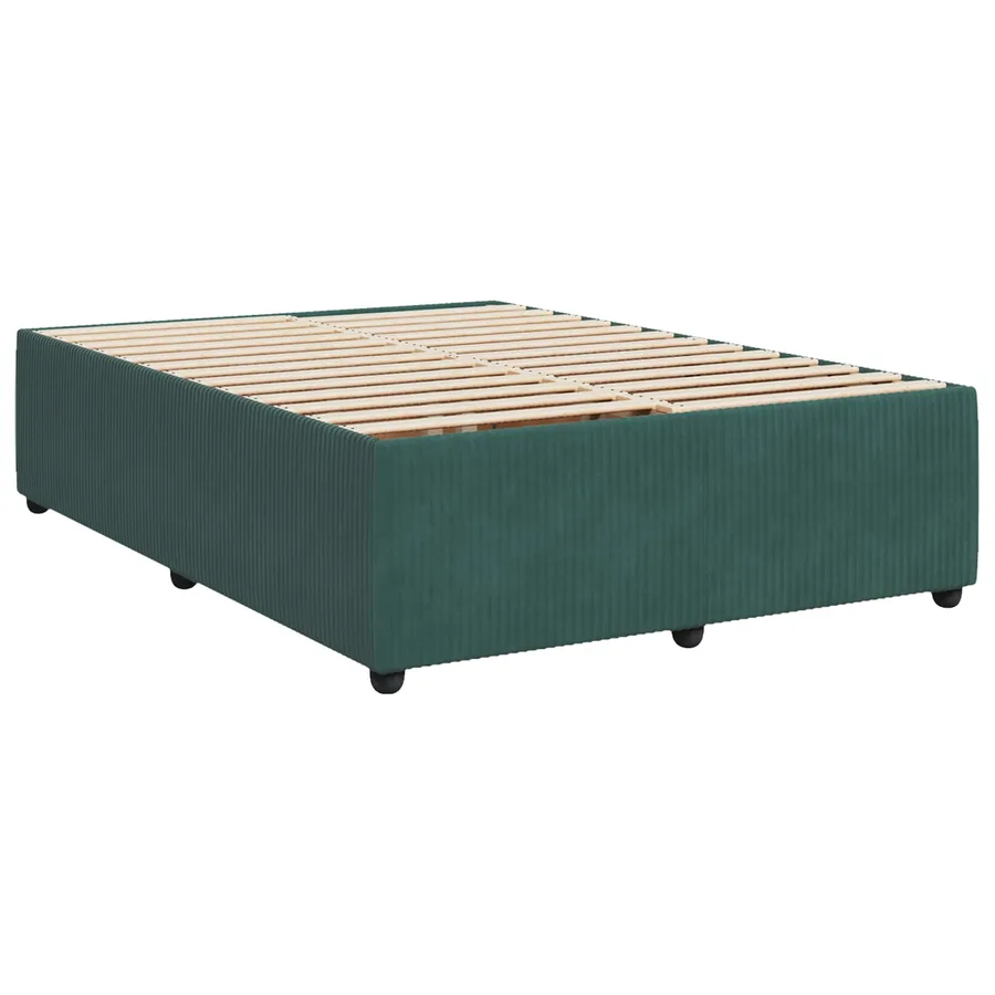 Lit boxspring LED avec matelas Vert foncé 160 x 200 cm Velours - 4