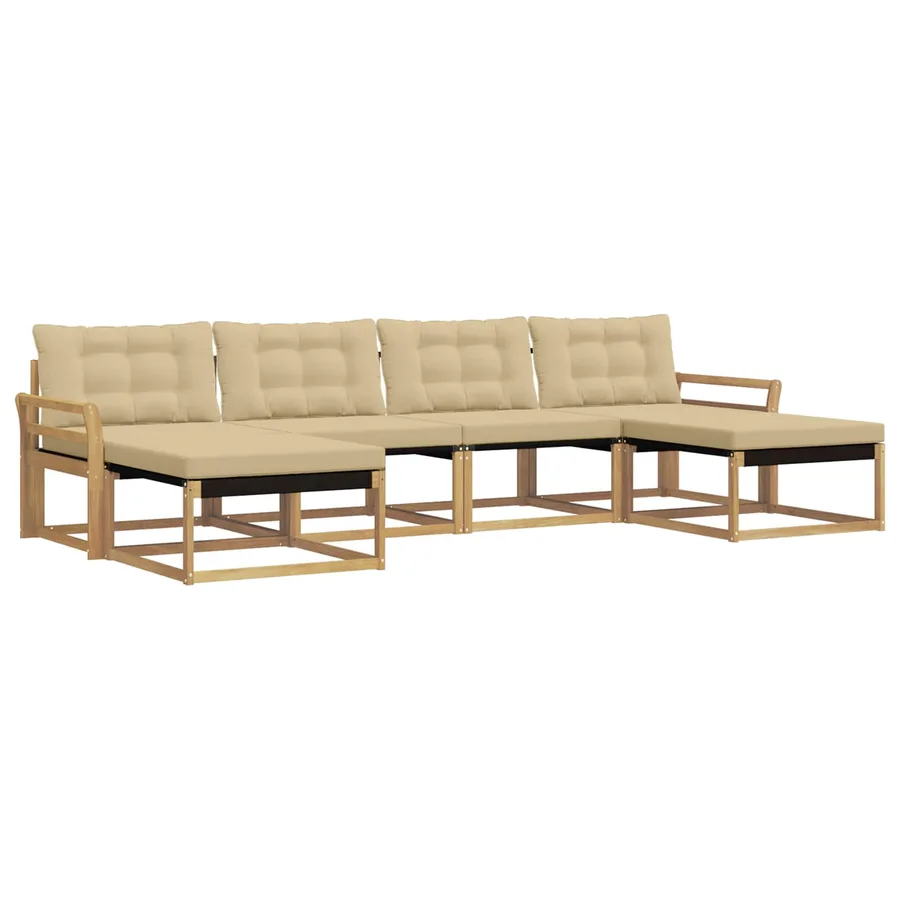 Ensemble de canapés d'extérieur 6 pc Blanc et Beige - 2