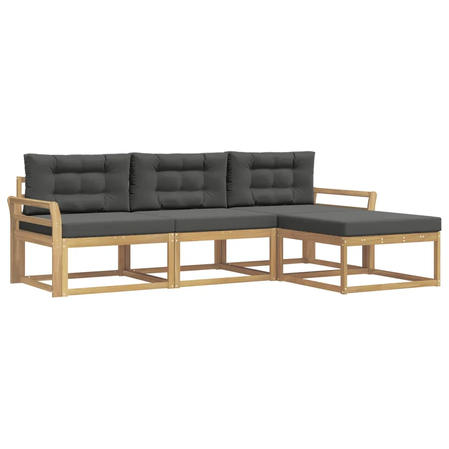Ensemble de canapés d'extérieur 4 pcs Blanc et anthracite - 2