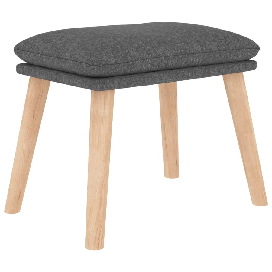 Chaise de relaxation avec tabouret Gris clair Tissu - 10