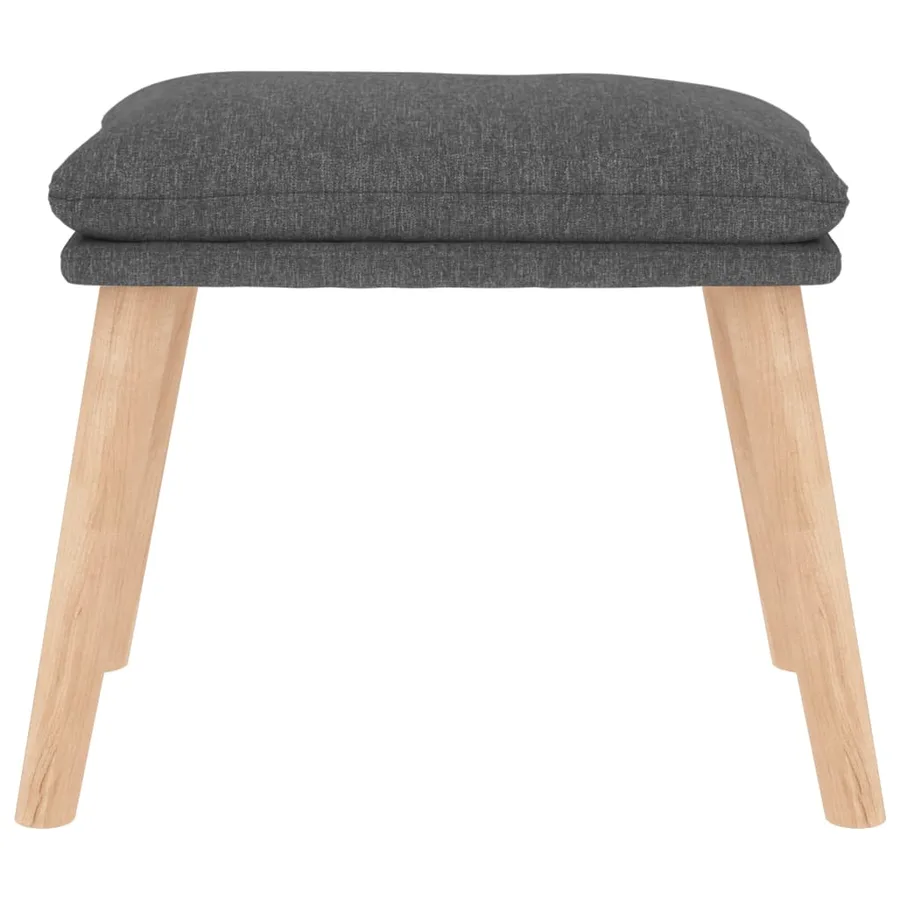 Chaise de relaxation avec tabouret Gris clair Tissu - 11