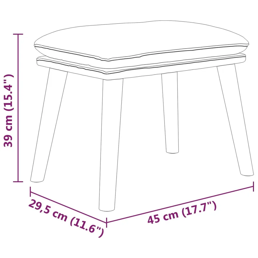 Chaise de relaxation avec tabouret Gris clair Tissu - 13
