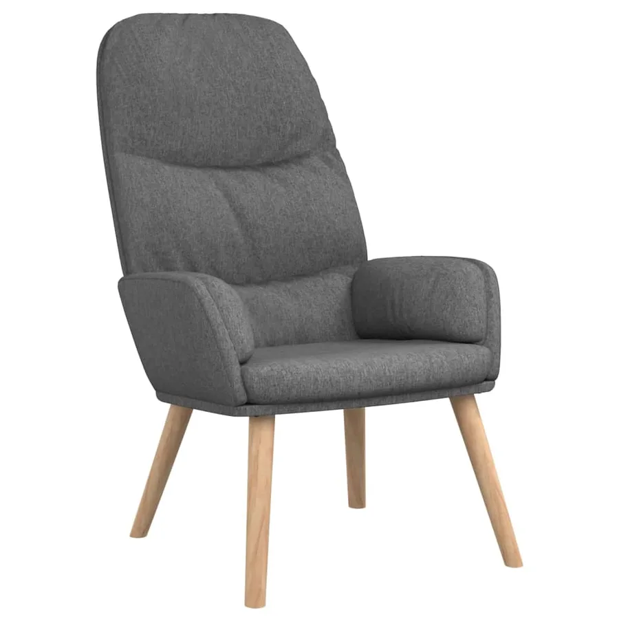 Chaise de relaxation avec tabouret Gris clair Tissu - 6