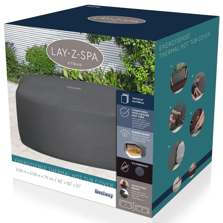 Bestway Housse Gris 201 x 201 x 80 cm PVC et POM - 4