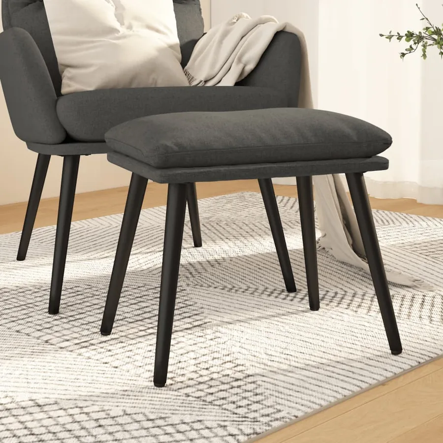 Repose-pied Gris foncé 45x29,5x35 cm Tissu