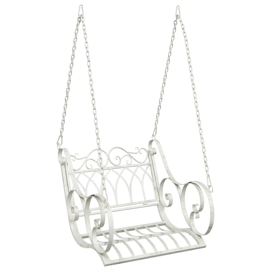 Banc Balançoire Acier 71 x 75 x 59 cm Blanc antique - 2