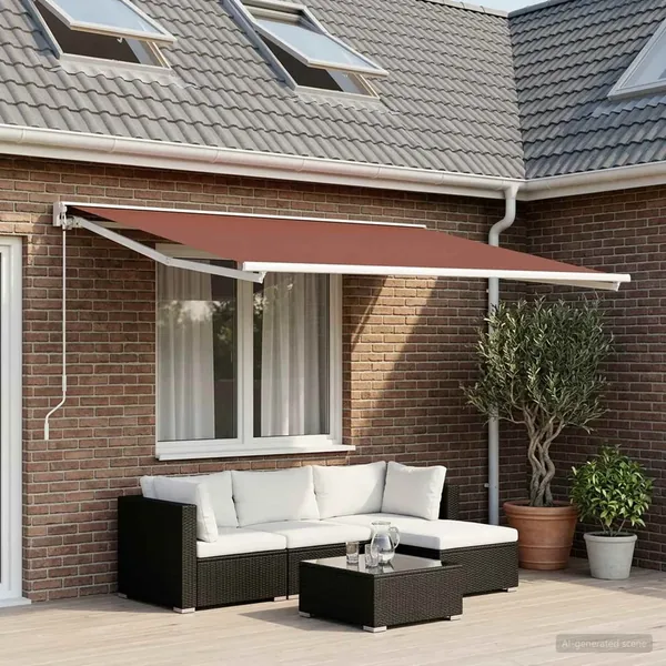 Toile de rechange pour auvent Marron 400 x 200 cm Polyester