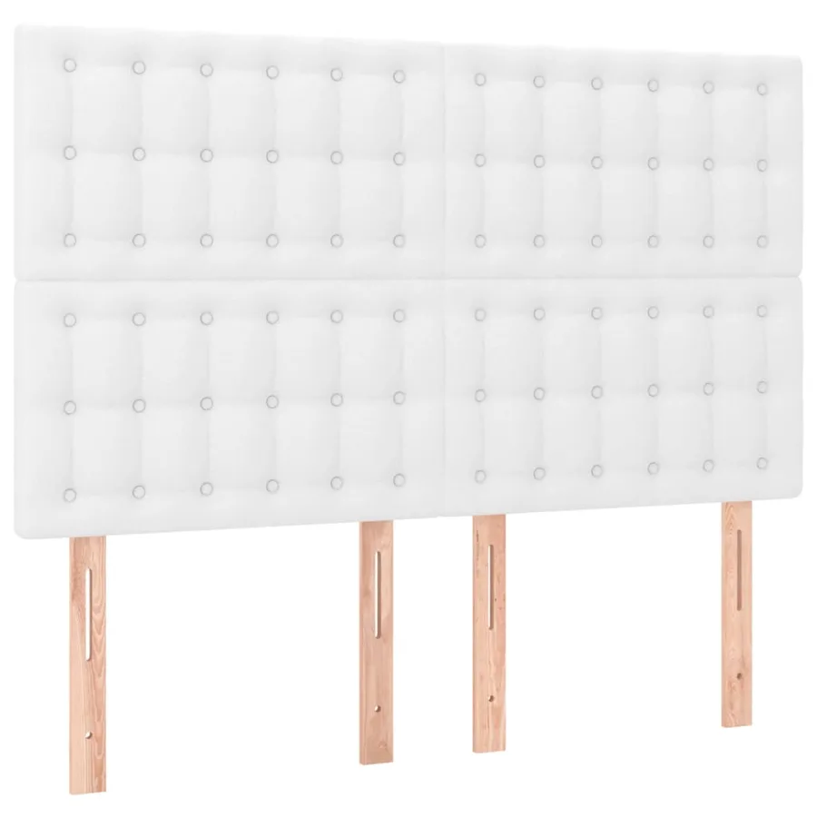 Sommier à lattes de lit avec matelas Blanc 140x200cm Similicuir - 6